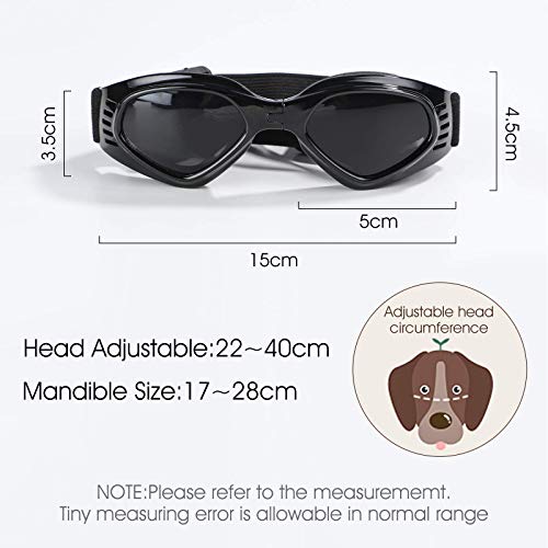 NVTED Dog Goggles Dog Sunglasses, Foldable Pet Sunglasses Adjustable