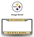 Rico Industries NFL Pittsburgh Steelers Bling Chrome License Plate Frame with Glitter Accent, 6 x 12.25-inches