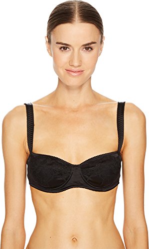 Dolce & Gabbana Women's Stretch Satin Lace Balconette Bra Black Medium