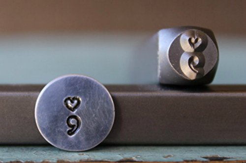 Brand New 6mm Heart Semicolon Metal Punch Design Stamp - Supply Guy - CH-166