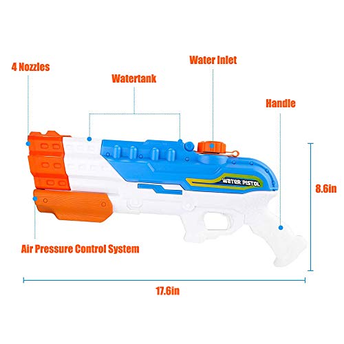 ANDSTON Water Gun for Kids, Squirt Guns with Large Capacity 1200CC Water Blaster Soaker Up to 10M Range, Water Shoot Toys for Boys Swimming Pools Guns Beach Party Favor Shooter Fight Play Toys
