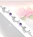 Sterling Silver Plated Cubic Zirconia Purple Amethyst White 3 Connected Dolphin charms Bracelet,Lobster clasp
