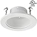 TORCHSTAR 4 Inches Recessed Can Light Trim with White Metal Step Baffle, for 4 Inch Recessed Can, Fit Halo/Juno Remodel Recessed Housing, Line Voltage Available