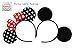 Mickey Mouse Ears Solid Black and Bow Minnie Headband for Boys and Girls Birthday Party or Celebrations Set of 2