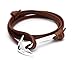 VIRGINSTONE Silver Plating Anchor 2.0 Bracelets on Genuine Colorful Cowhide Leather