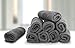 White Classic Light Grey Luxury Cotton Washcloths 12 Pc Set - Large 13x13 Inches Hotel Style Face Towel, High Absorbent Quick Dry Wash Cloths for Home, Spa, Gym, Light Grey, 12 Pack