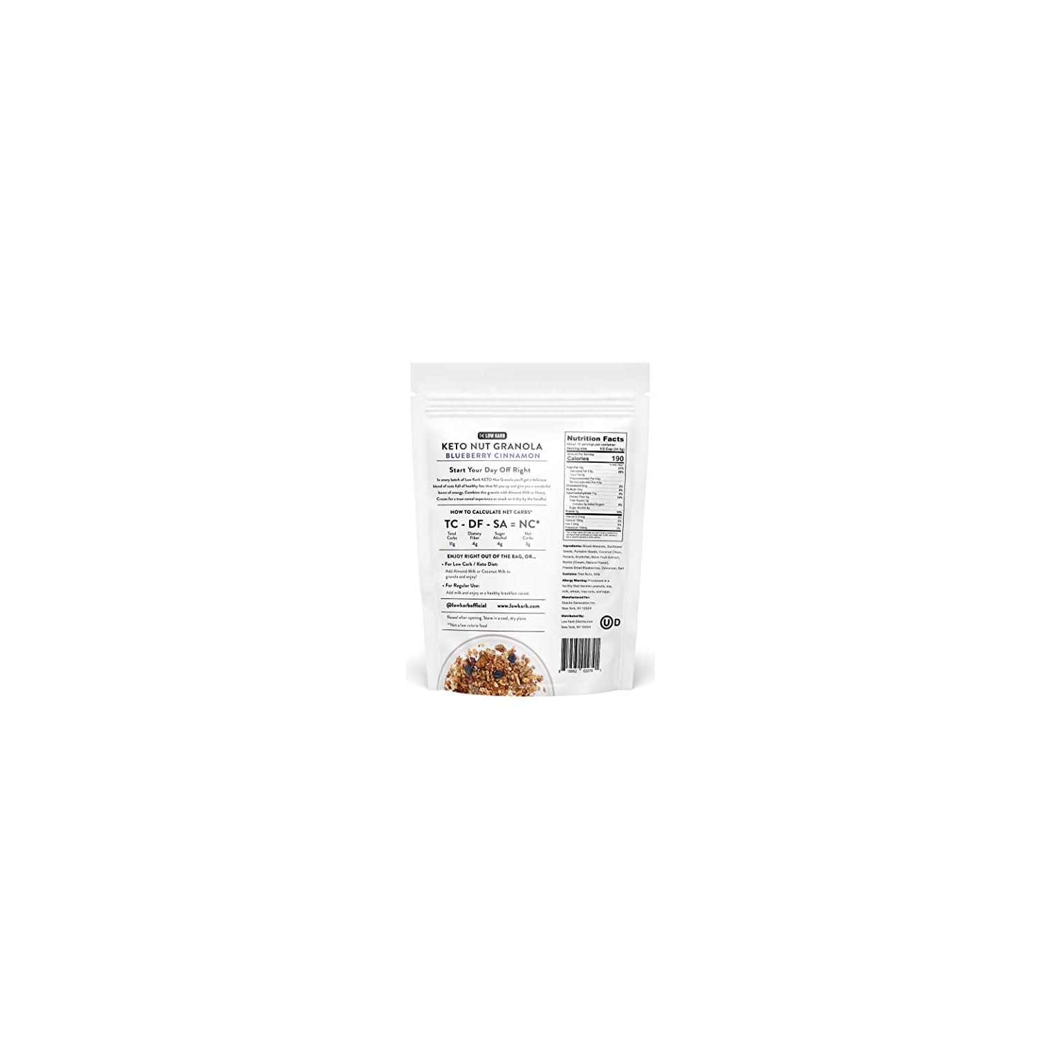 Low Karb NuTrail, Keto Blueberry Nut Granola Healthy Breakfast Cereal