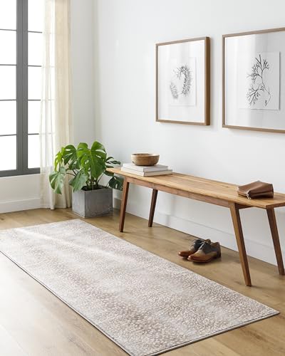 Livabliss Area Rugs - 3x10 Pablo Modern Antelope Print Tan Gray Runner Rug for…