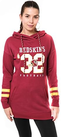 Ultra Game NFL Women's Tunic Hoodie Pullover Sweatshirt Terry