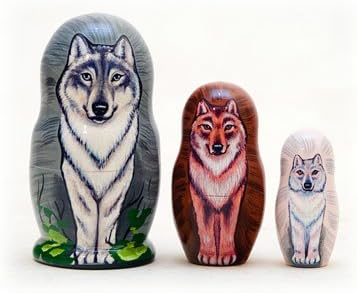 Amazon.com: Wolf Pack Nesting Doll 3pc 