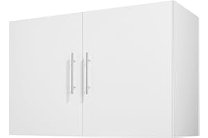 VEVOR Laundry Room Wall Cabinet, 2-Tier Wall Mounted Hanging Cabinet with Adjustable Shelf, 36 in Cupboard Storage with 2 Doo