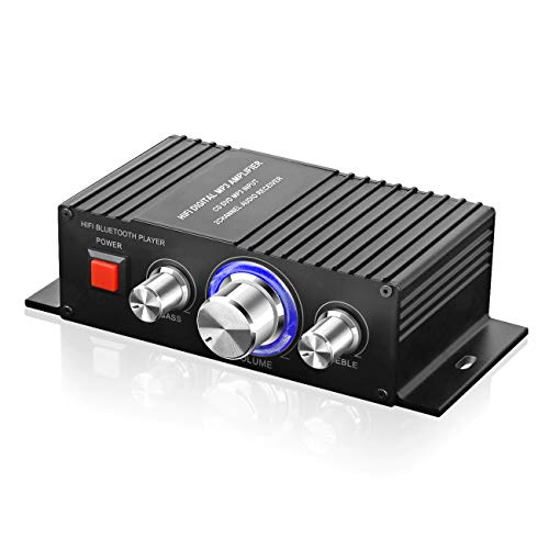 Bluetooth Mini Audio Audio Amplifier – 100W Dual Channel Wireless Amplifier Receiver for Home Speakers – Power Adapter Not Included