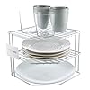 simplywire – 3 Tier Plate Rack - Kitchen Cupboard Organiser – White