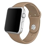 BESSKY Sports Silicone Bracelet Strap Band for iPhone Watch 42mm (Khaki)