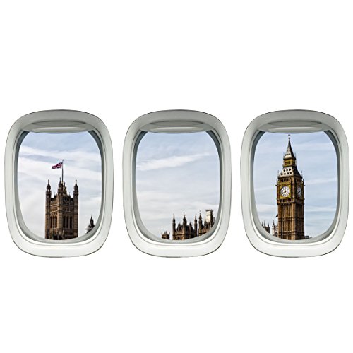 Plane Window Decal - Big Ben Wall Stickers Kids Room Airplane Decor VWAQ-PPW18