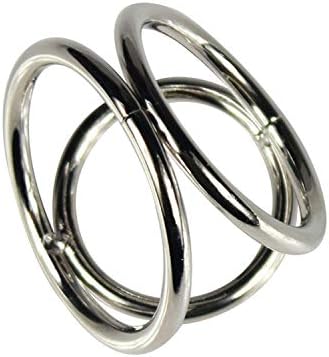 YFWUQ Shirt Adult ŝ-exwxz Toys for Male Men Metal Penǐs Delay C-ock Ring Chastity Triple Stainless Steel C-ock Ball ŝ-exwxz Toys Stretcher Delay Ring ŝ-exwxz Toys for Men