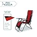 PHI VILLA Oversized Padded Zero Gravity Lounge Chair Folding Patio Recliner with Adjustable Headrest & Cup Holder, Support 350 LBS (Red)