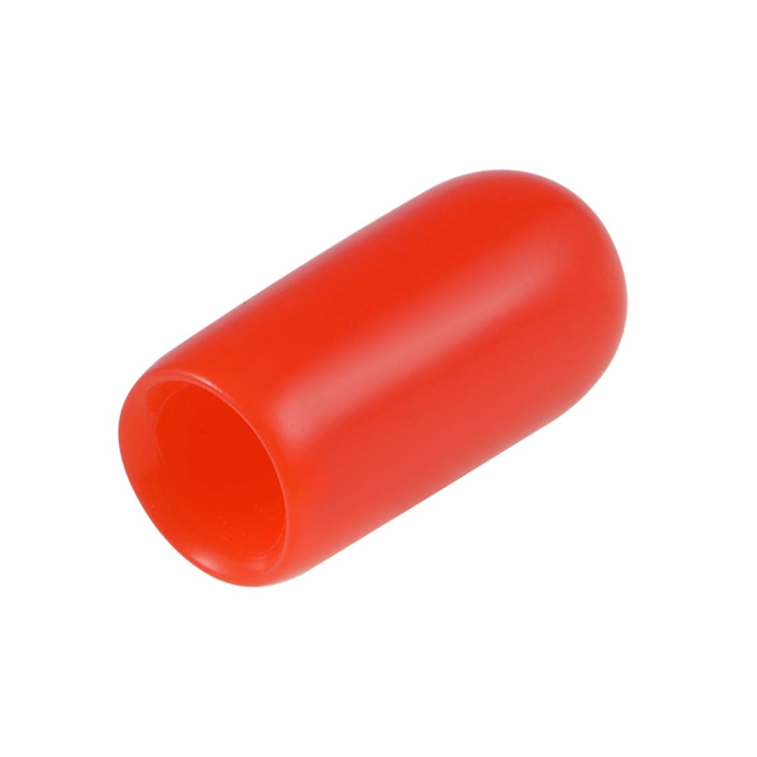 sourcing map 200pcs Rubber End Caps 5.5mm ID Vinyl Round End Cap Cover Screw Thread Protectors Red
