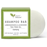 /liv/ Nature Bar Shampoo | Clarifying Shampoo for Oily Hair | Supports Healthy Hair Growth | Travel Essential | Lemongrass & Lavender with Tea Tree Oil | Handmade in USA 1-pk