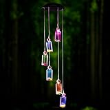 Lainin Color Changing Solar Wind Chime Wishing Bottle Solar Hanging Night Light Mobile