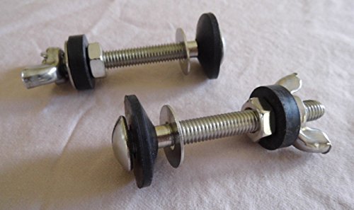 Toilet Bolts,Tank to Bowl Stainless Steel 5/16-inch By 3 Inch Heavy Duty Bolts with Rubber and Stainless Steal Washers and Wing Nuts