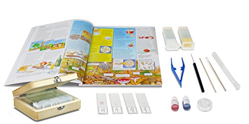 Vision Scientific VME0006-RC-P2 Monocular Compound Microscope, 40x-400x Magnification, LED, Microscope Book, Microscope Discovery Kit, 25 Prepared Slides Set, Free Gift Package ($10 Value)