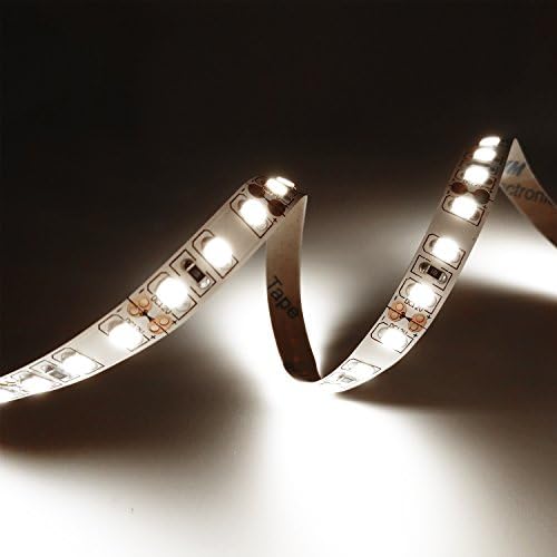 LED Flexible Strip Lights 1200LEDs 32.8Ft(10M) DC12V SMD2835 6000K 2Pin Dimmable LED Ribbon for Closet Backlight Desk Bedroom Mirror (Pure White, Non Waterproof)