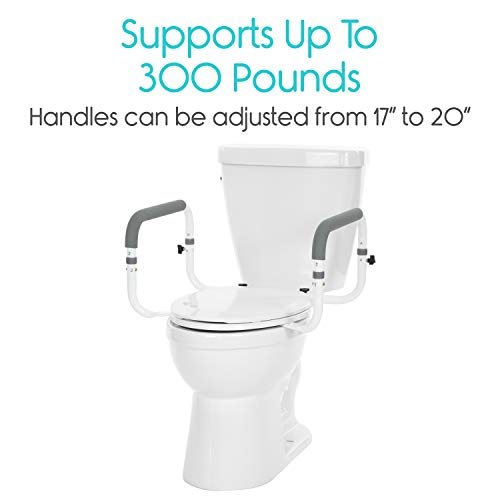 Vive Toilet Safety Rail Adjustable Grab Bar Compact Support Frame