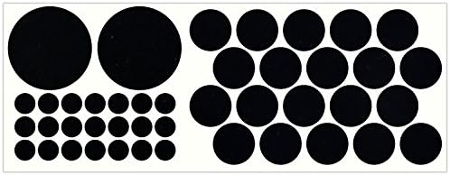 LiteMark Reflective Circle Sticker Pack, Black Assorted Size Decals for Hard Hat, Pipe Marking, Mailbox, Fence Post - Pack of 43 Pcs (2 Inch, 1 Inch and 1/2 inch)