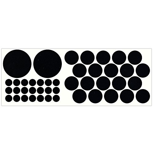 LiteMark Reflective Circle Sticker Pack, Black Assorted Size Decals for Hard Hat, Pipe Marking, Mailbox, Fence Post - Pack of 43 Pcs (2 Inch, 1 Inch and 1/2 inch)