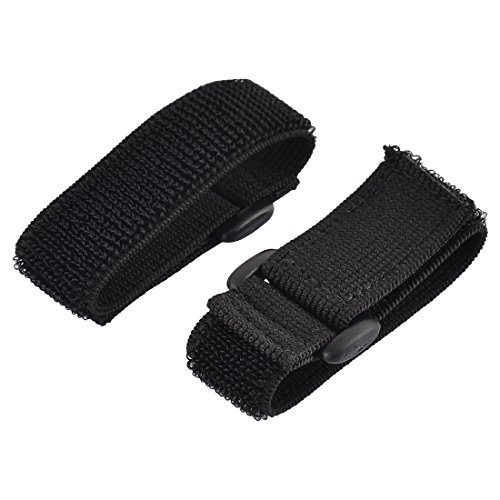 uxcell Nylon Outdoor Sports Elastic Backpack Hook Loop Tie Strap 2.5 x 20cm 2pcs Black