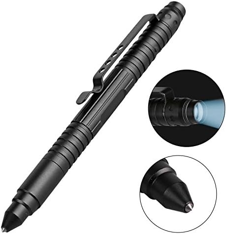 Tactical Survival Pen Multi Use Survival Tool Precision Writing Glass Breaker LED Tactical Blue Flashlight Kubaton Self Defense Military Combats