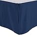 TILLYOU Crib Bed Skirt Navy Pleated for Baby Boys Girls, 100% Natural Soft Dust Ruffle, Standard Nursery Bedding Toddler Bedskirt Solid, 14