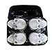 WllRun 3D Skull Silicone Ice Cube Mold Tray, Vivid Skull Mould, Four Giant Cavities, Cube Maker in Shapes for Juice, Jelly, Chocolate, Whiskey Ice, Cocktails, Cola, BLACK
