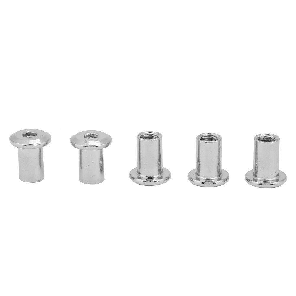 Majatou Sleeve Nut, M6/M8 Stainless Steel Flat Nuts Set, Round Head Sleeve Nuts, M6 M8 Socket Book Screws Sleeve Nuts Steel Plated, for Screwdriver. (M6*15(50pcs))