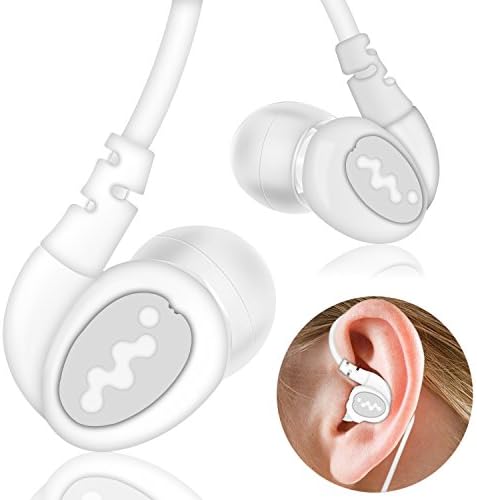 Over Ear In Ear Noise Isolating Sweatproof Sport Headphones Earbuds Earphones with Remote and Mic Earhook Wired Stereo Workout Earpods for Running Jogging Gym for iPhone iPod Samsung (Black) (White)