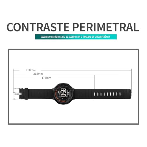 Relógio Digital Masculino Esportivo, Resistente à Água 50M, Display LCD Clara, Pulseira de Silicone Premium Macia, Multifuncional (Cronômetro/Alarme), Leve para Academia e Corrida Eletrônic