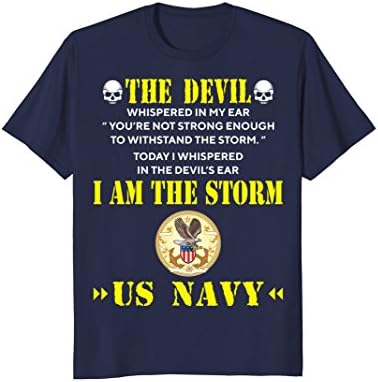 Mens I Am The Storm - I Am A US Navy Veteran T-shirt Medium Navy