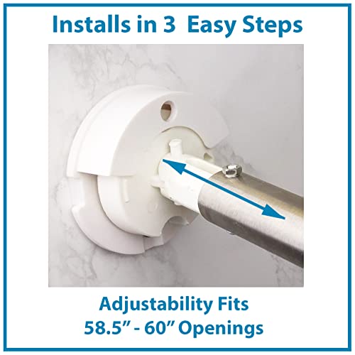 Curved Shower Curtain Rod Chrome Flips In and Out GREAT for Small