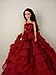 Deep Red Gown with Layers of Ruffle Details Made to Fit Barbie Doll
