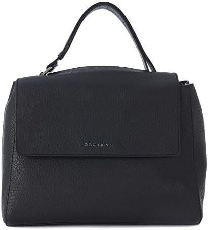 Orciani Orciani Black Tumbled Leather Handbag Black