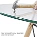 GreenForest Dining Table Modern Round Glass Clear Table for Kitchen Dining Room Coffee Table with Wood Legs