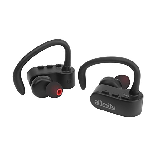 allimity Cable free True Wireless Headphones Bluetooth V4.2 Hifi Stereo Wireless Earbuds with Mic for iPhone 7 Plus iPhone 6s iPhone 6 iPad Samsung Noise Canceling Sweatproof Over Ear Earphones