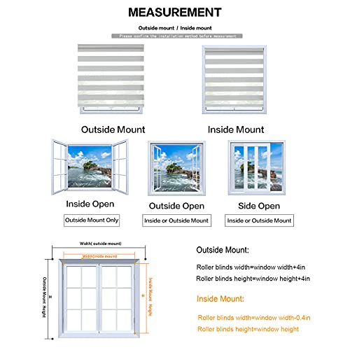 KALYSIE Zebra Roller Window Blinds,Custom Cut to Size,Roller Blinds Dual Layer Roller Shade