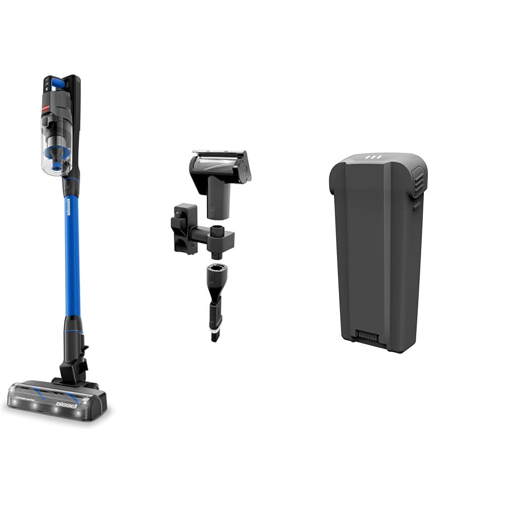 BISSELL PowerClean FurFinder 200W Self-Standing Cordless Vacuum + Bissell PowerClean FurFinder Extra Battery, 200W, 4143