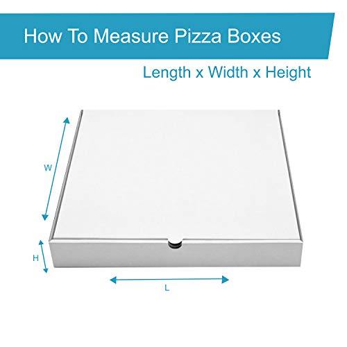White Pizza Boxes by HTTP - 14 x 14 Pizza Box Size, Corrugated, Kraft - 50 Pack