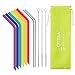 OTBBA Reusable Silicone Drinking Straws for 30 oz Tumbler, 6 BIG Reusable Smoothies Straws for Yeti/Rtic/Ozark Tumbler + 3 Long Brushes + 2 Stainless Steel Straws + 1 Storage Pouch