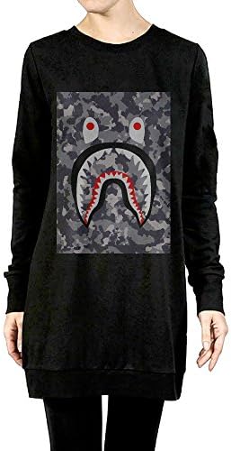 Yianen Women's Bape Shark Bomber Long Sleeve Hooded Sweatshirt
