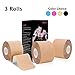 Udaily Kinesiology Tape Precut (3 Rolls Pack), Elastic Therapeutic Sports Tape for Knee Shoulder and Elbow, Breathable, Water Resistant, Latex Free