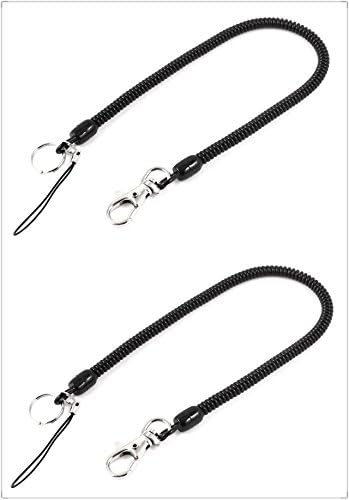 Lobster Clasp Plastic Spring Coiled Strap Lanyard Coil Cord Stretch Tether Keychain